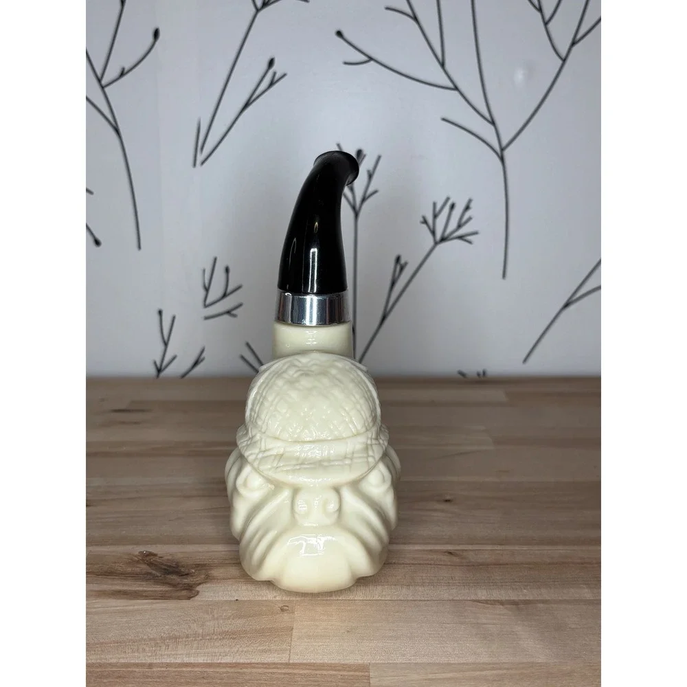 Vintage Avon Wild Country‎ After Shave Sherlock Holmes Pipe Milk Glass